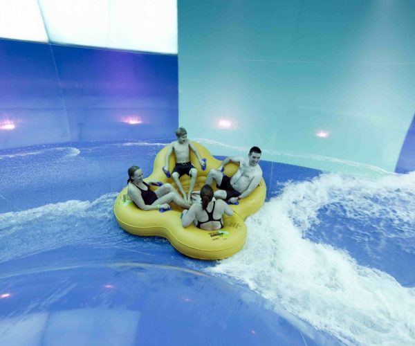 A family circling the BehemothBOWL section of Tropical Cyclone